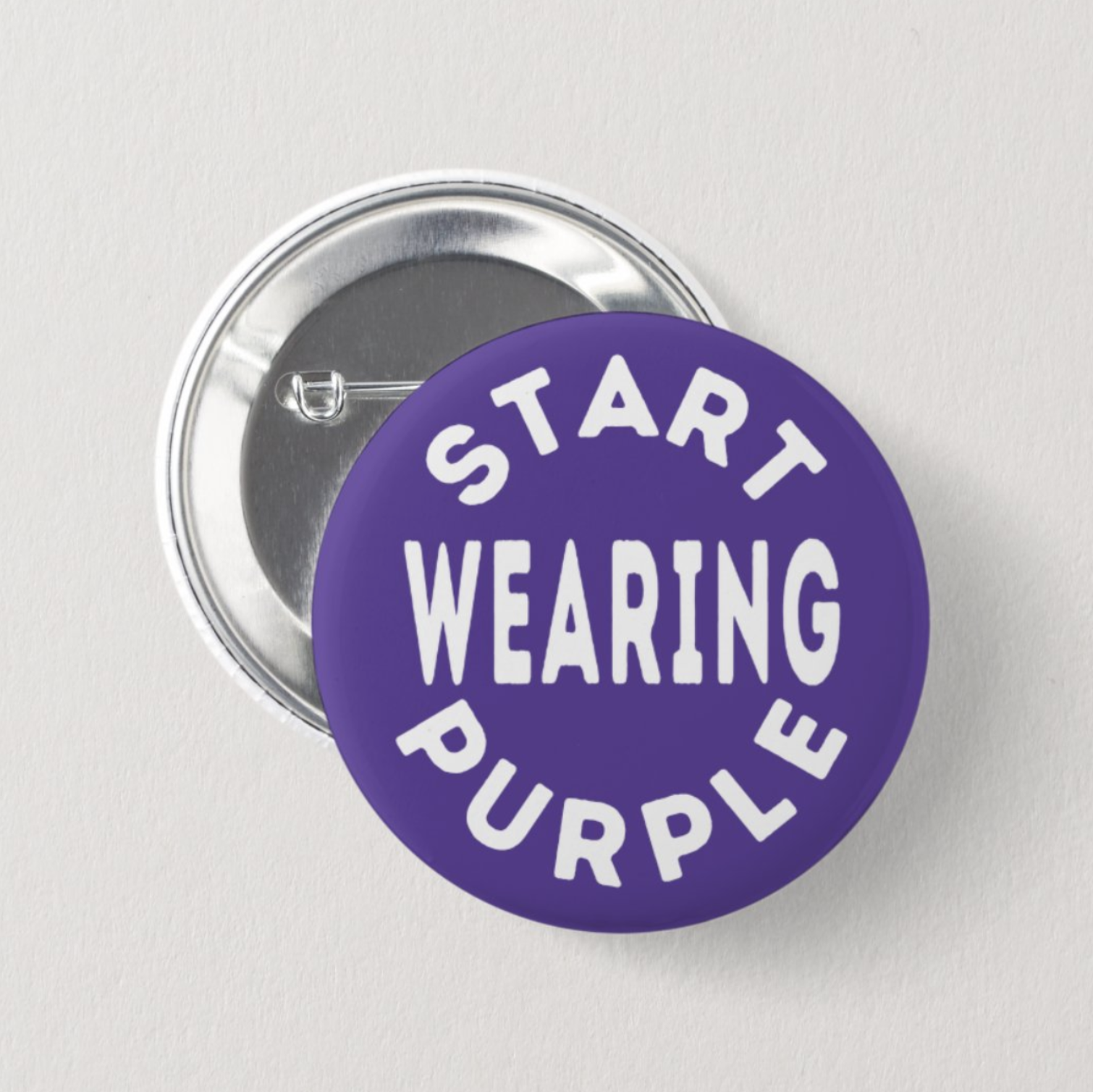 start wearing purple (medium) pin
