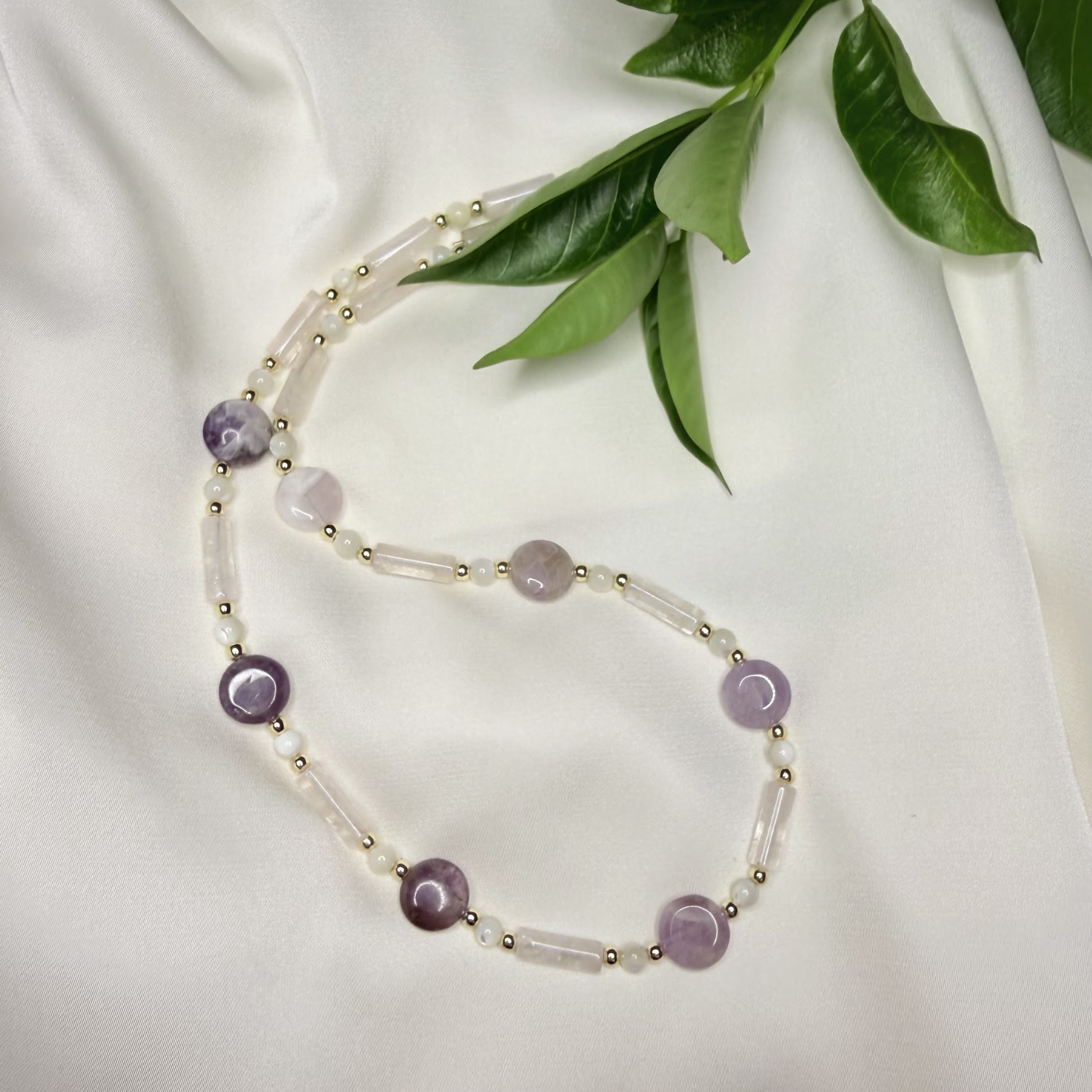Rosy Lilac Gemstone Necklace