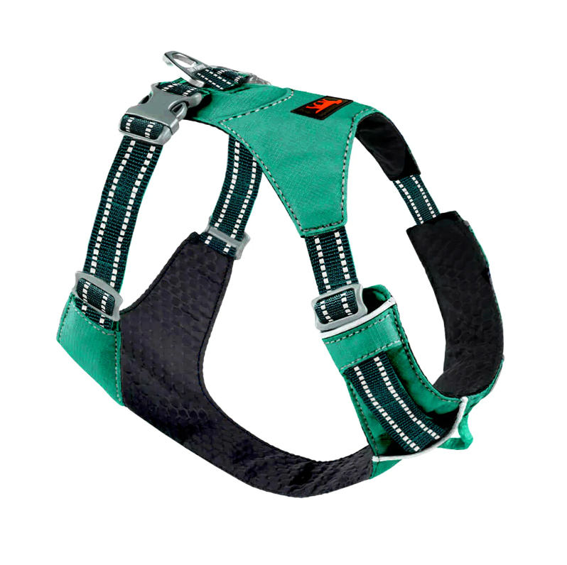 TRAILBLAZE LITE from TUFF PUPPER. Lightweight, waterproof, adjustable neck & girth straps, front & back leash attachment points, reflective trim & stitching, & 4 color options. Fits girths 9-42 inches. $19-24