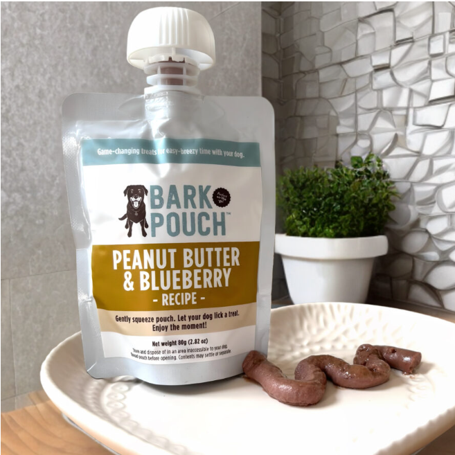 pouch of dog treat puree