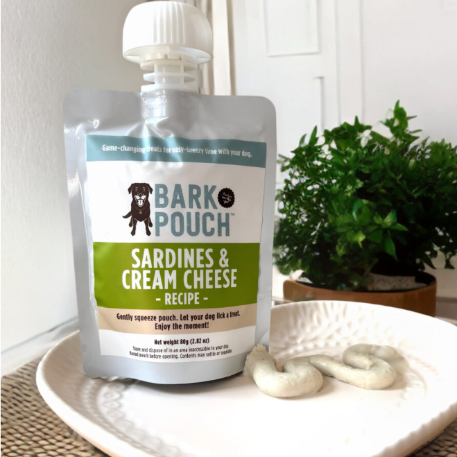 pouch of dog treat puree