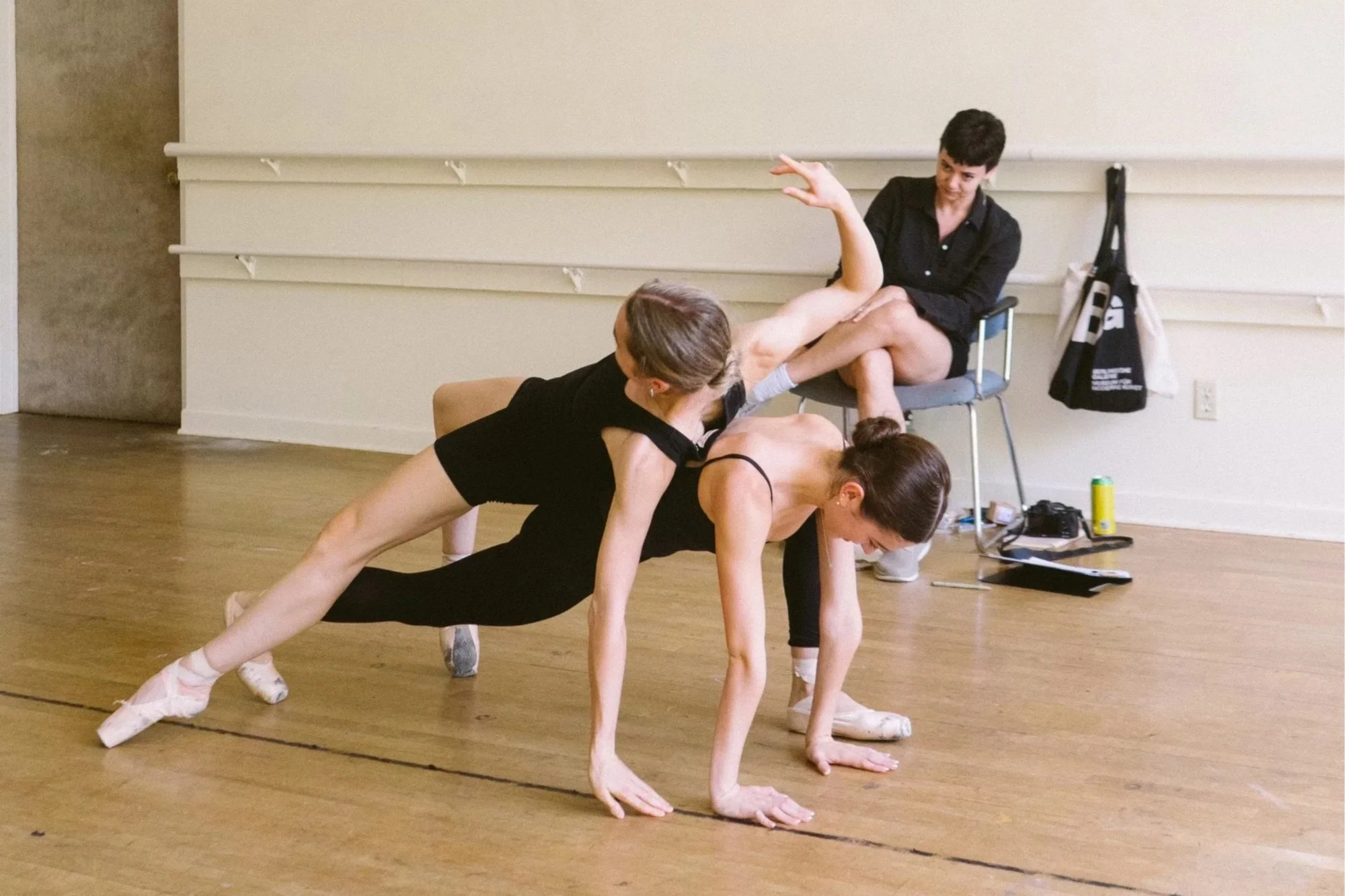 artists Alexandria Diemoz and Alyssa Ramirez rehearse Second Song - photo by Joe Johnson