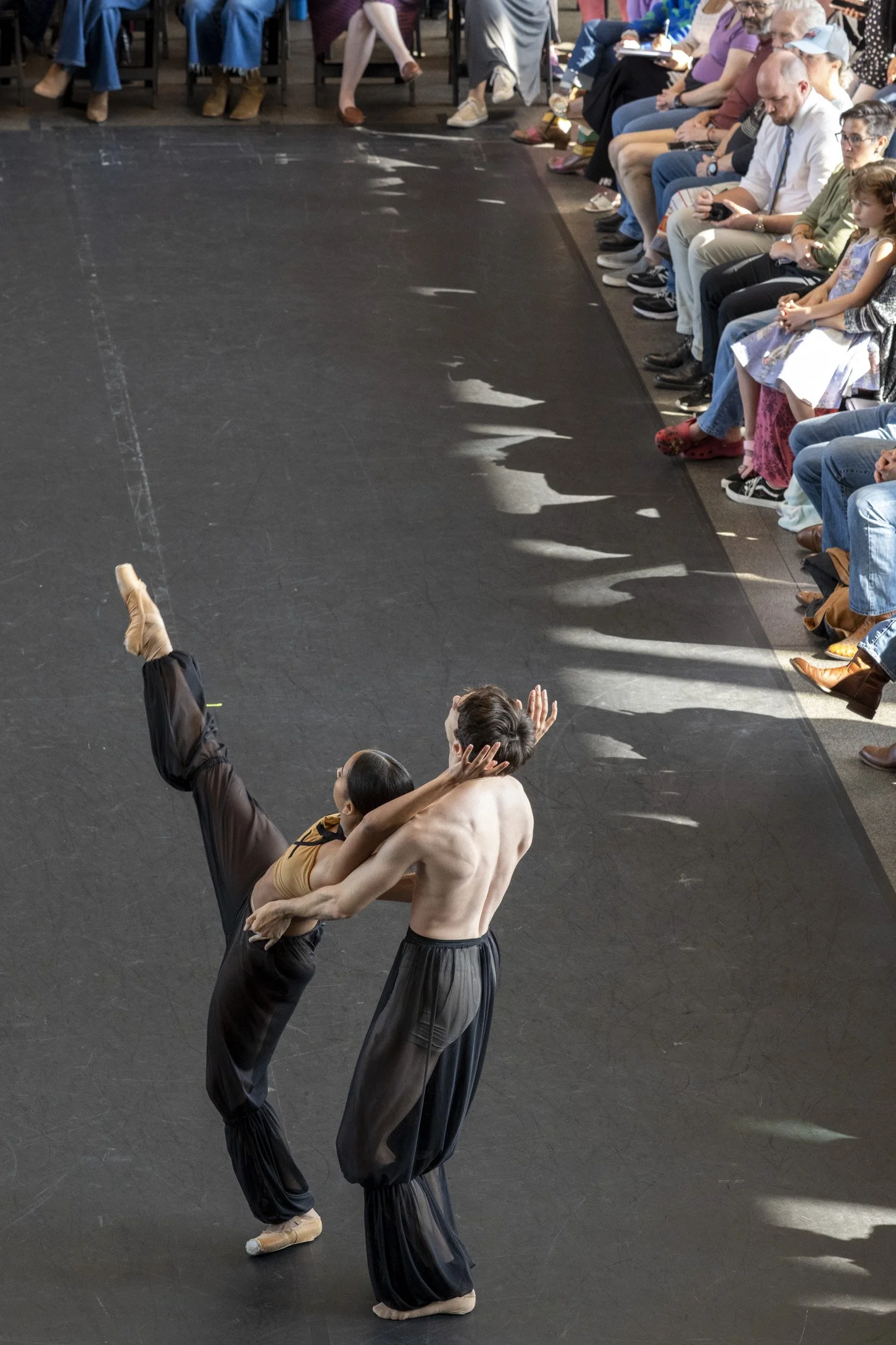 artists Zoe Schulte and Jonathan Robbins perform Gazes - photo by Ted Forbes - costumes by Lauren Carmen