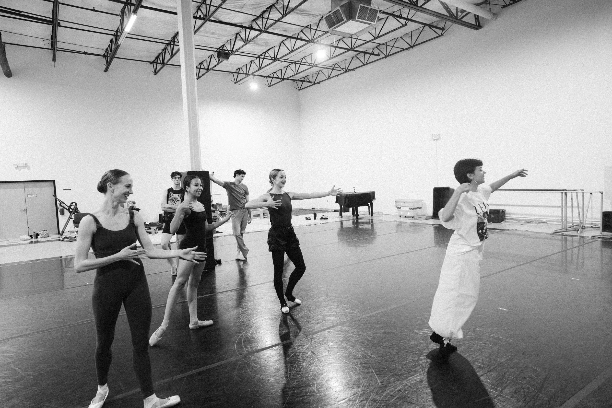 artists of Texas Ballet Theater rehearse Gazes - photo by Joe Johnson 