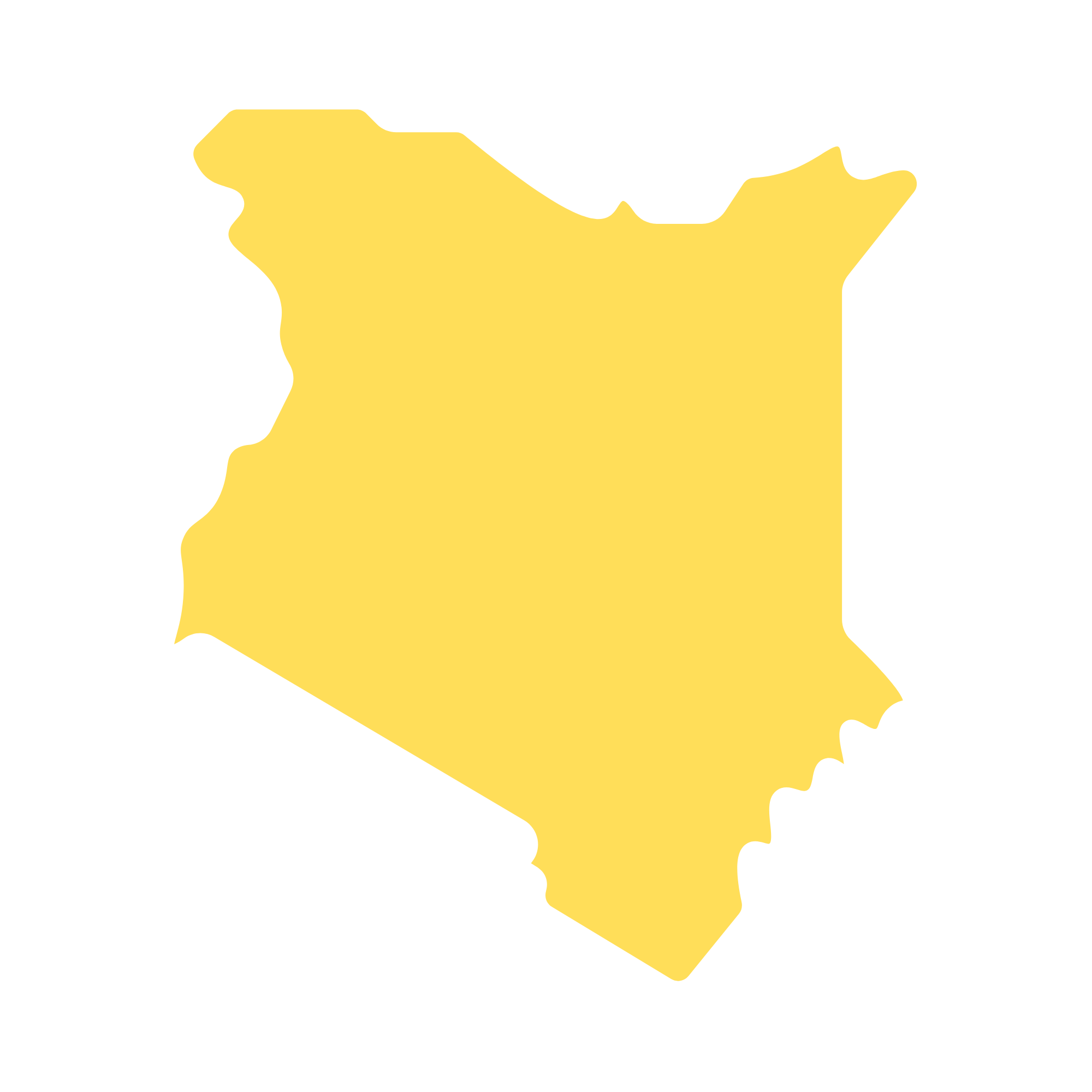 silhouette of the country kenya