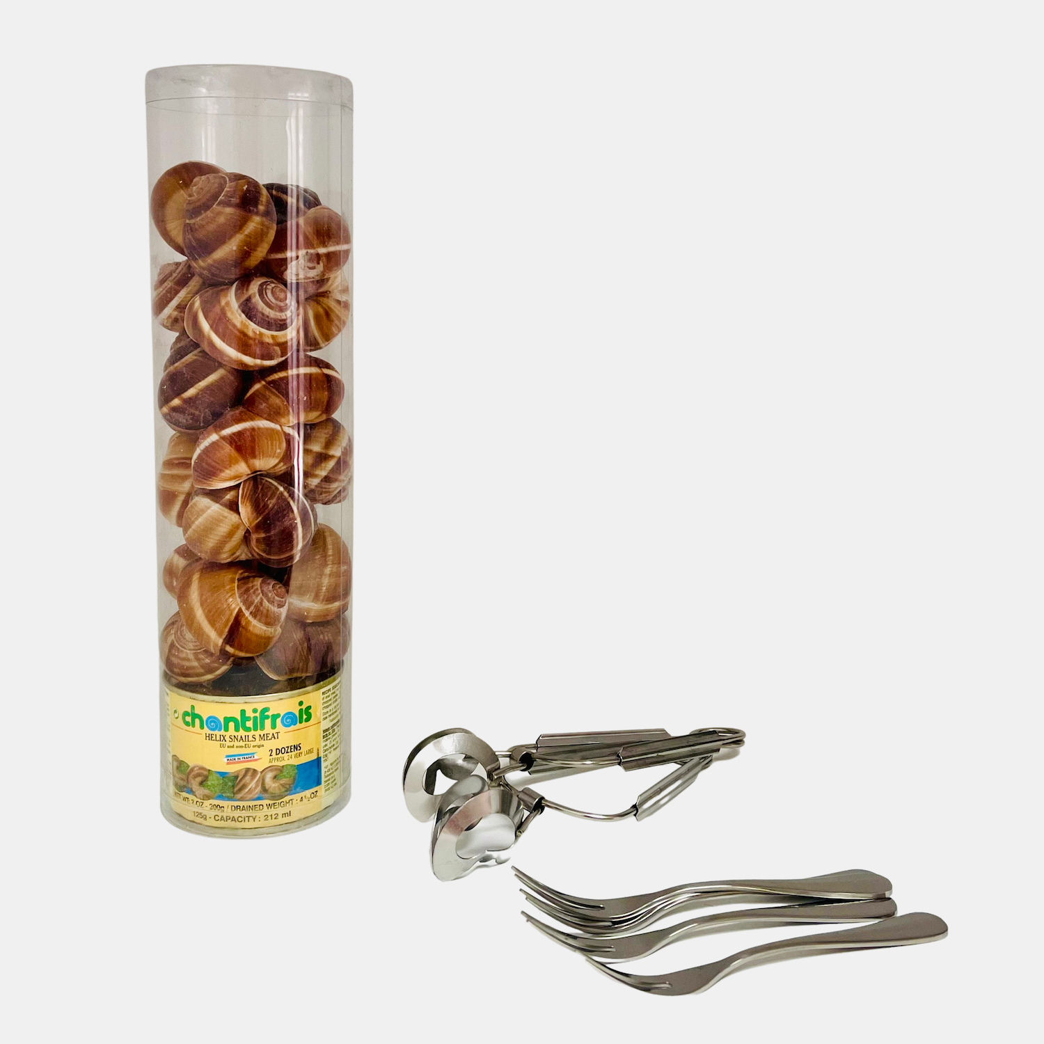 Chantifrois snail meat and snail shells & Forks & Tongs