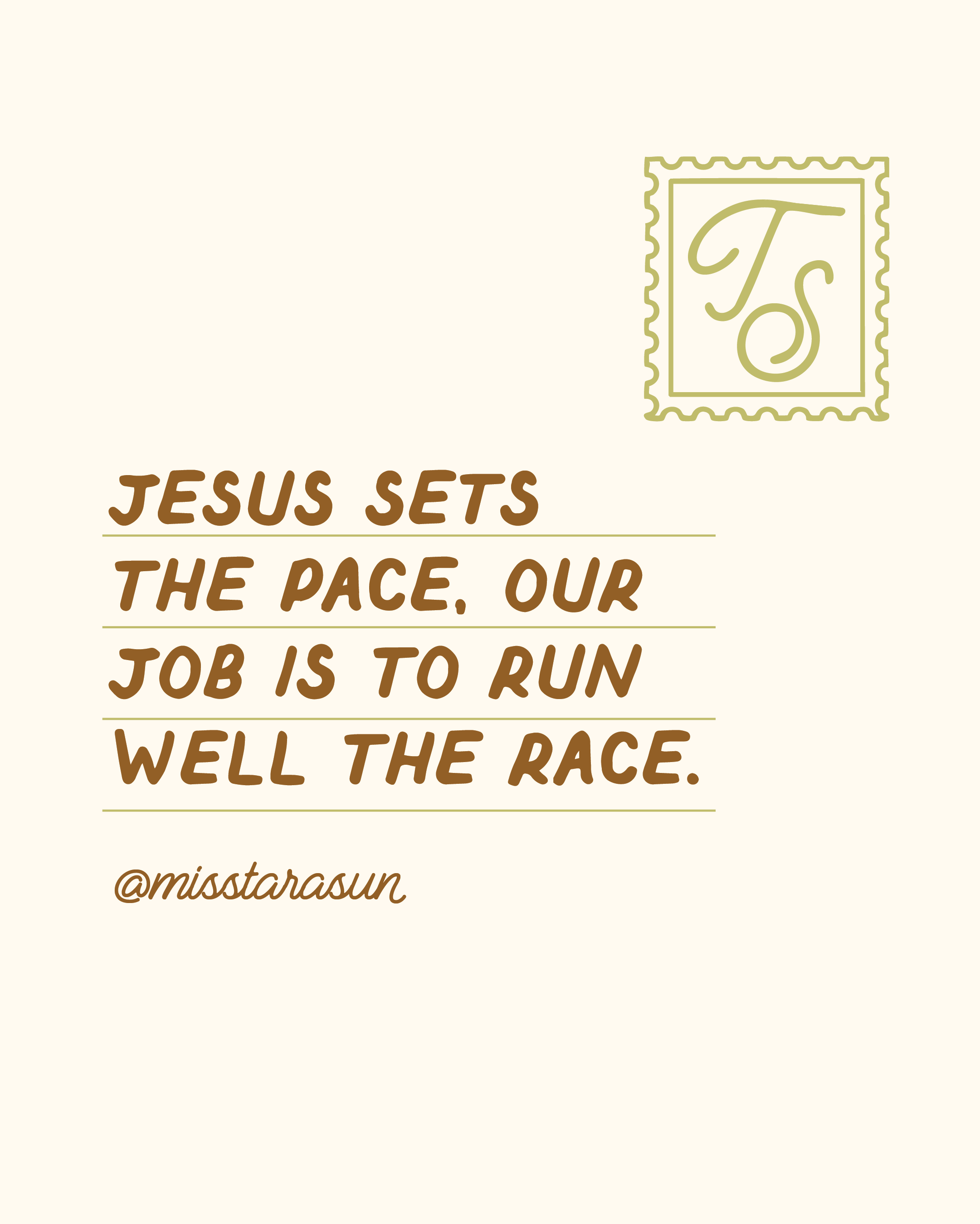 Premade graphic of a postcard with Tara's branded fonts