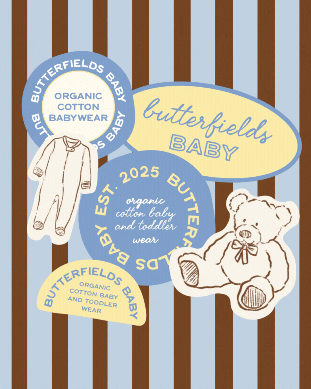 rotating slideshow of brand design examples from the simply sophie designs portfolio