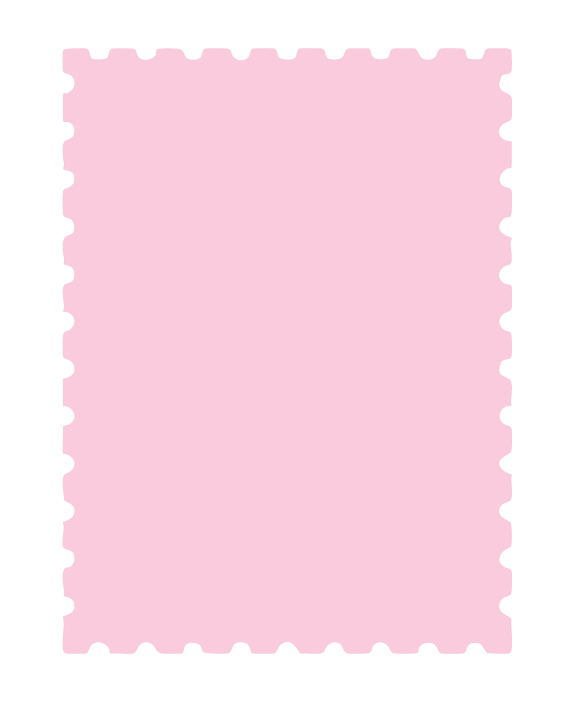 pink rectangle stamp edge brand asset