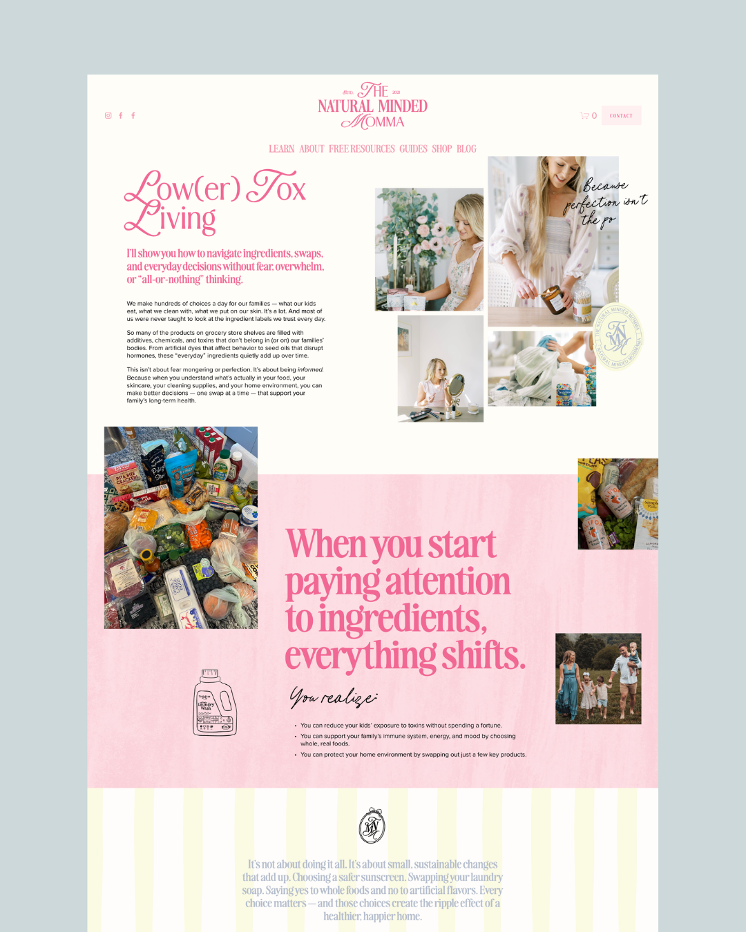 website design for the natural minded momma, eryn carroll