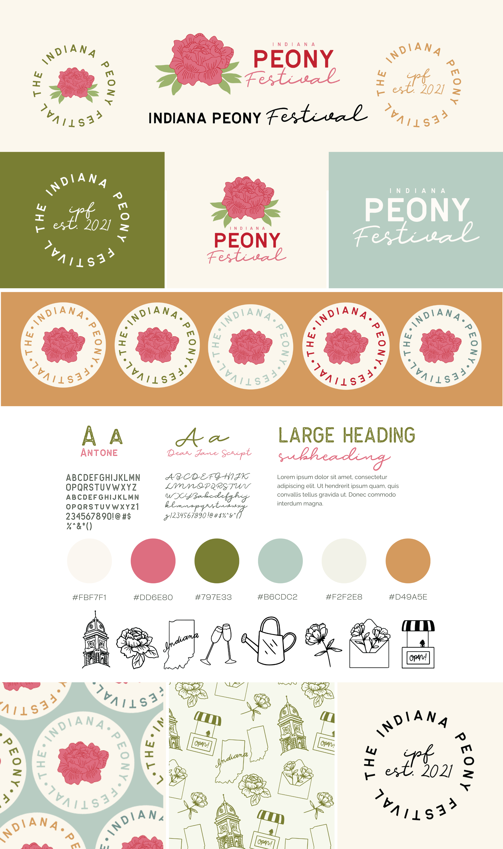 branding and logo design for the indiana peony festival