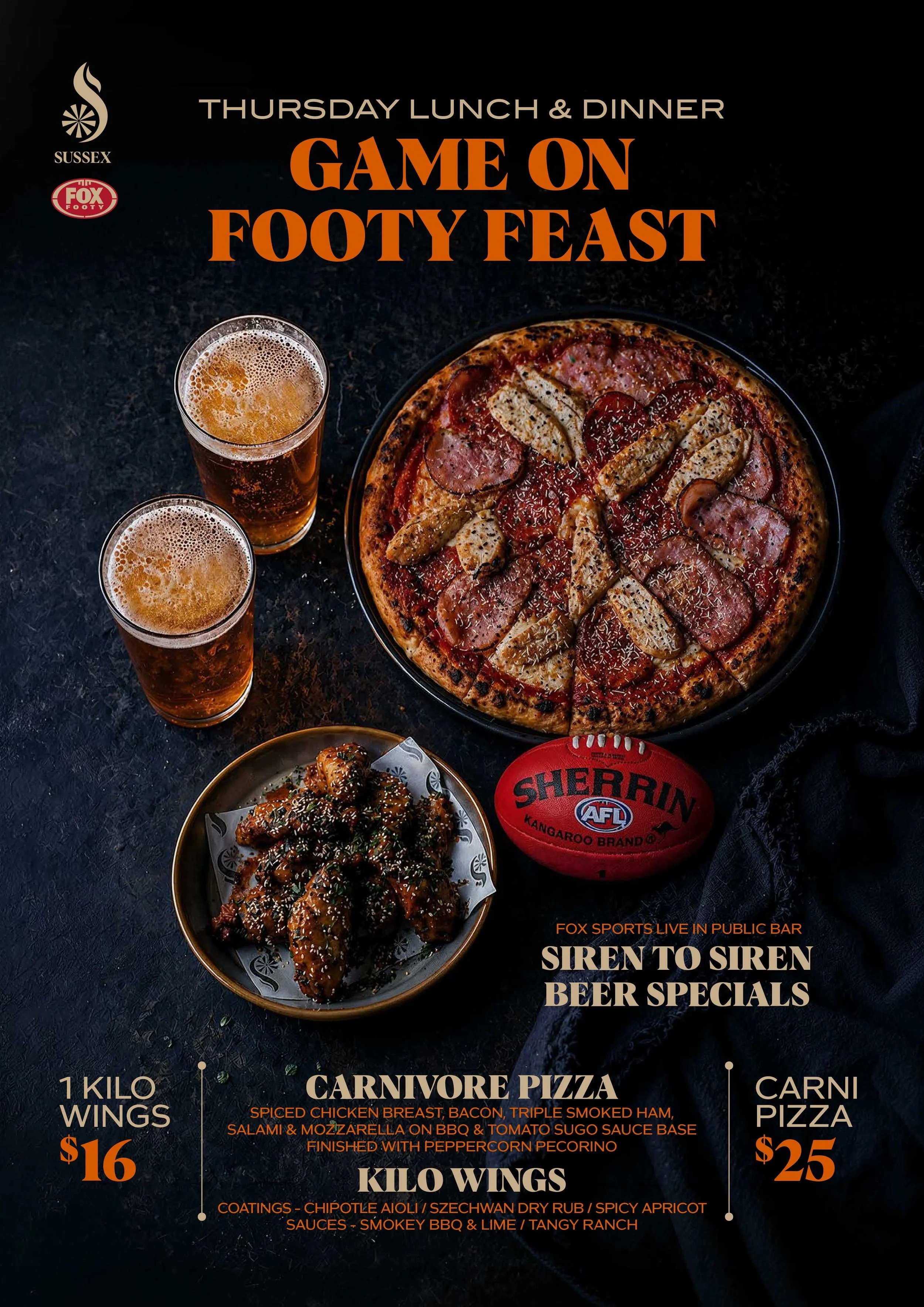 Pizza, Wings &amp; Beer Specials. Every Thursday Night.
