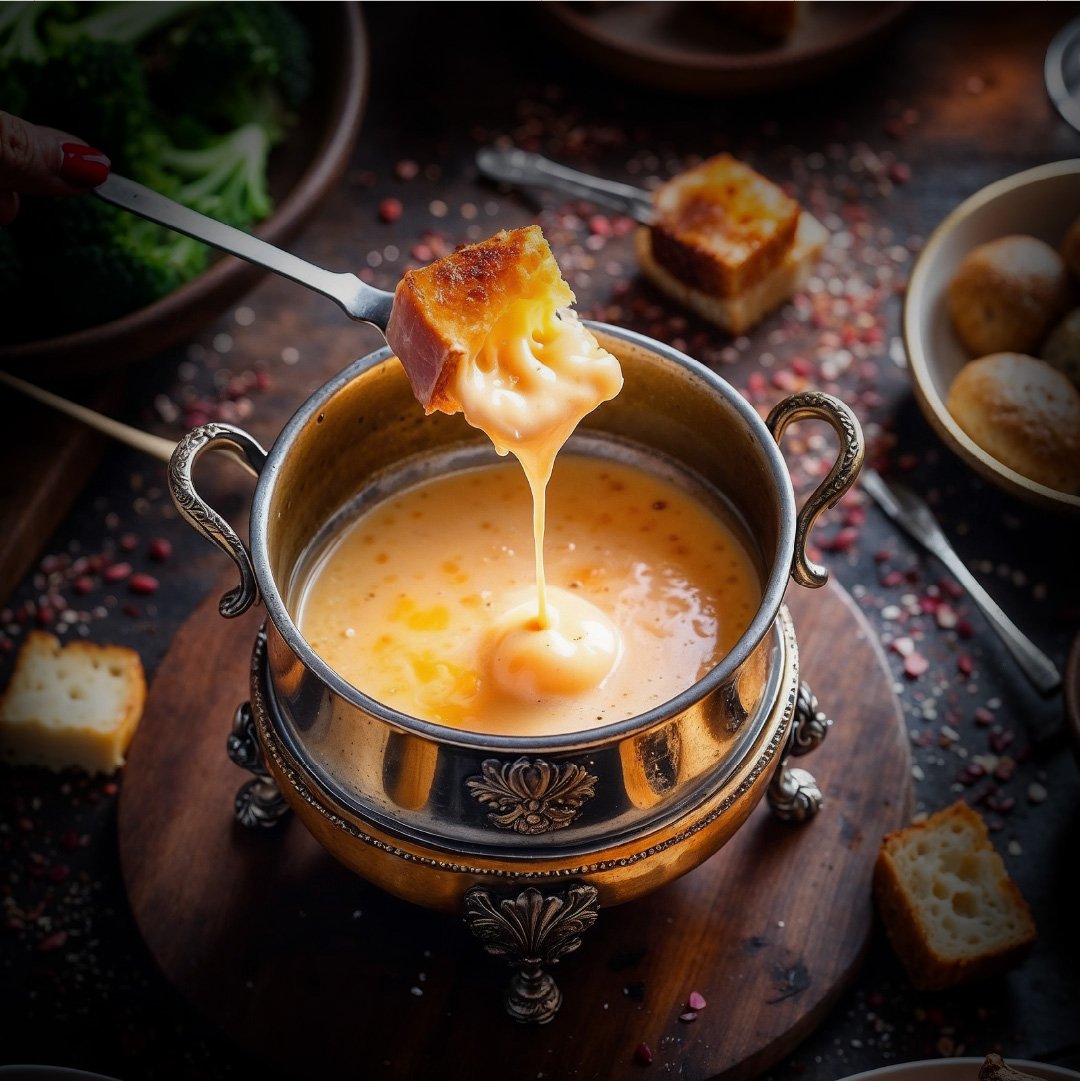 Fondue for two with melted cheese and dipping bread at Sussex Hotel Walkerville Monday special