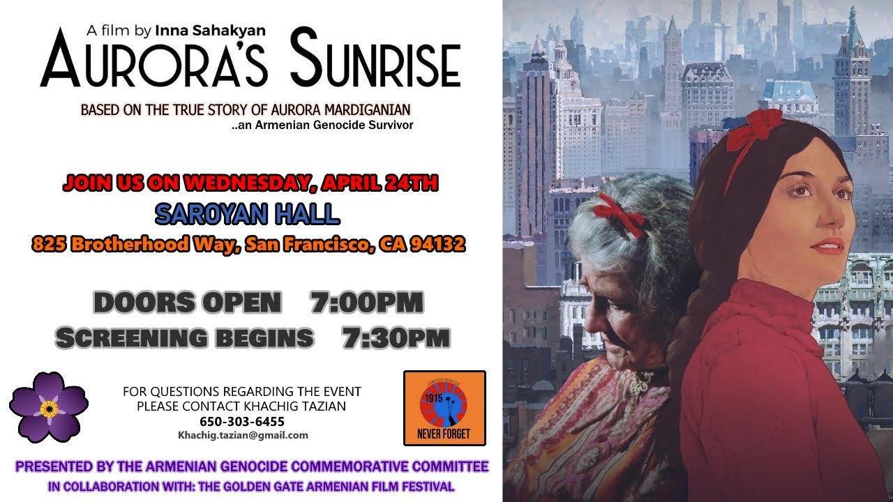 Tonight at Saroyan Hall to commemorate the Armenian Genocide. Please come and watch this artistic and creative true story movie full of soul and heart.
