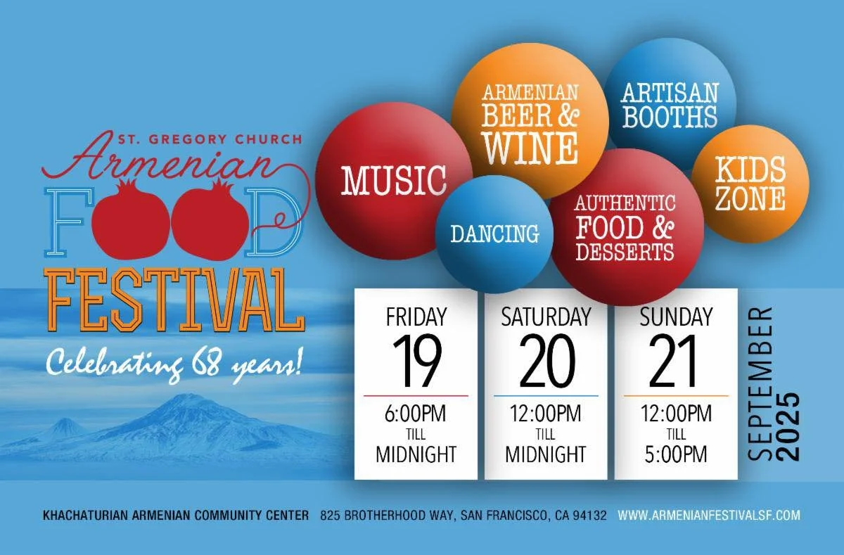 Don't miss St Gregory Armenian Church's Food and fun festival. This id the OG of all the Armenian food festivals and besides the amazing food, offers music and dance and a large artisan market place.