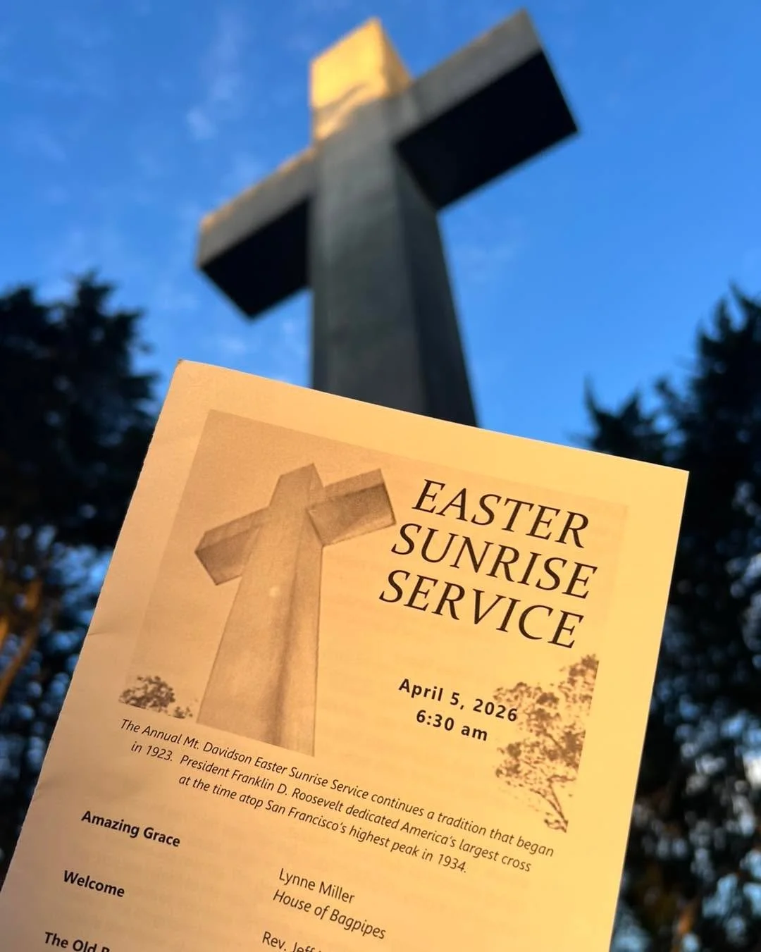 Ecumenical Easter Sunrise Service atop the highest peak in San Francisco as it has been celebrated for a 100 years minus one year due to covid. #easter #sunrise #tradion