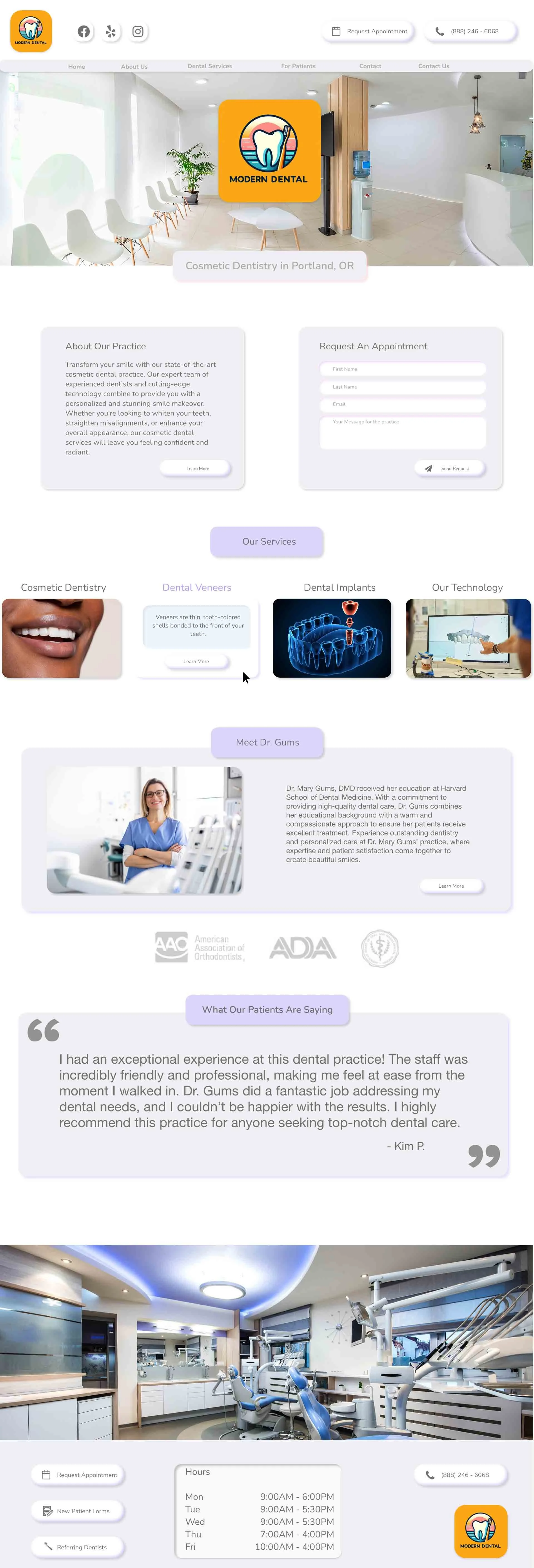 Original design mockup of Moody Modern template