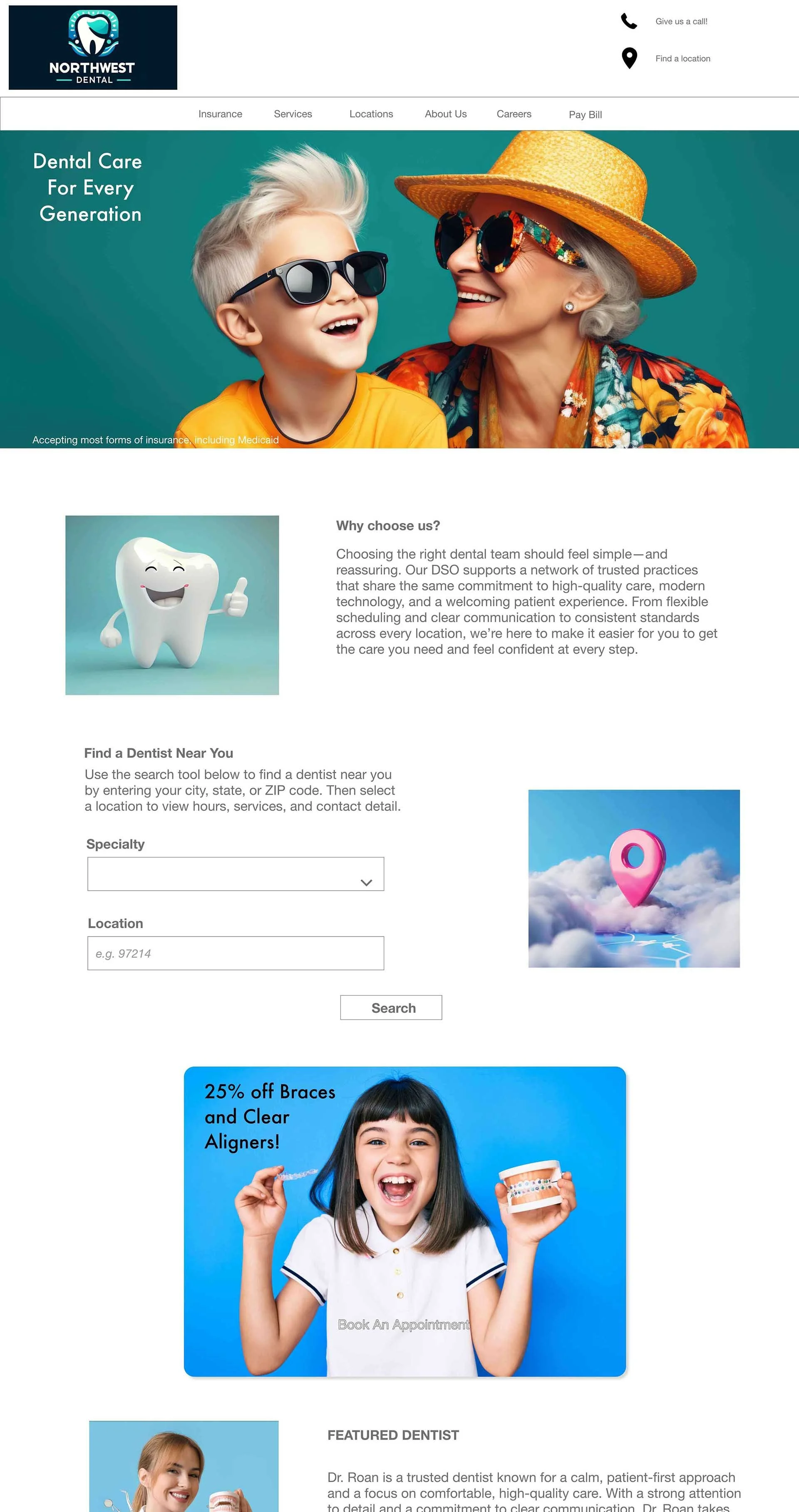 DSO-Dental Service Organization-landing page design mockup