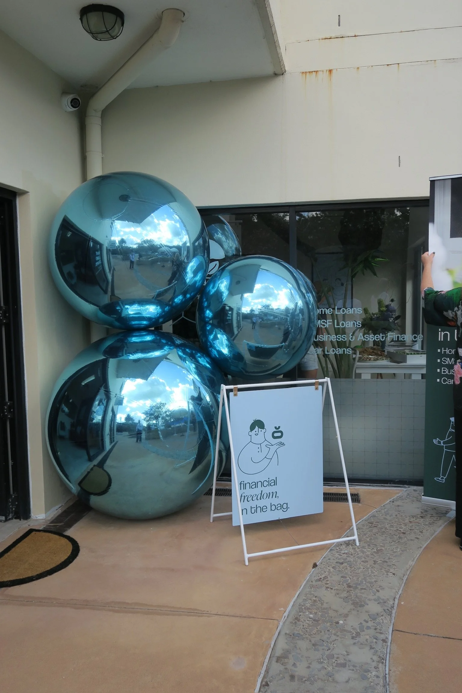 corporate blue shiny balls.JPG