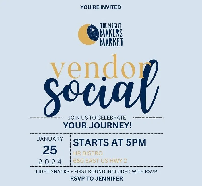 The market season is over and it&rsquo;s the perfect time to get together and share our journey! What did 2023 look like? What are you hoping for 2024?  Interested in what the Night Makers Market community is all about? Come on out and join us! 

RSV