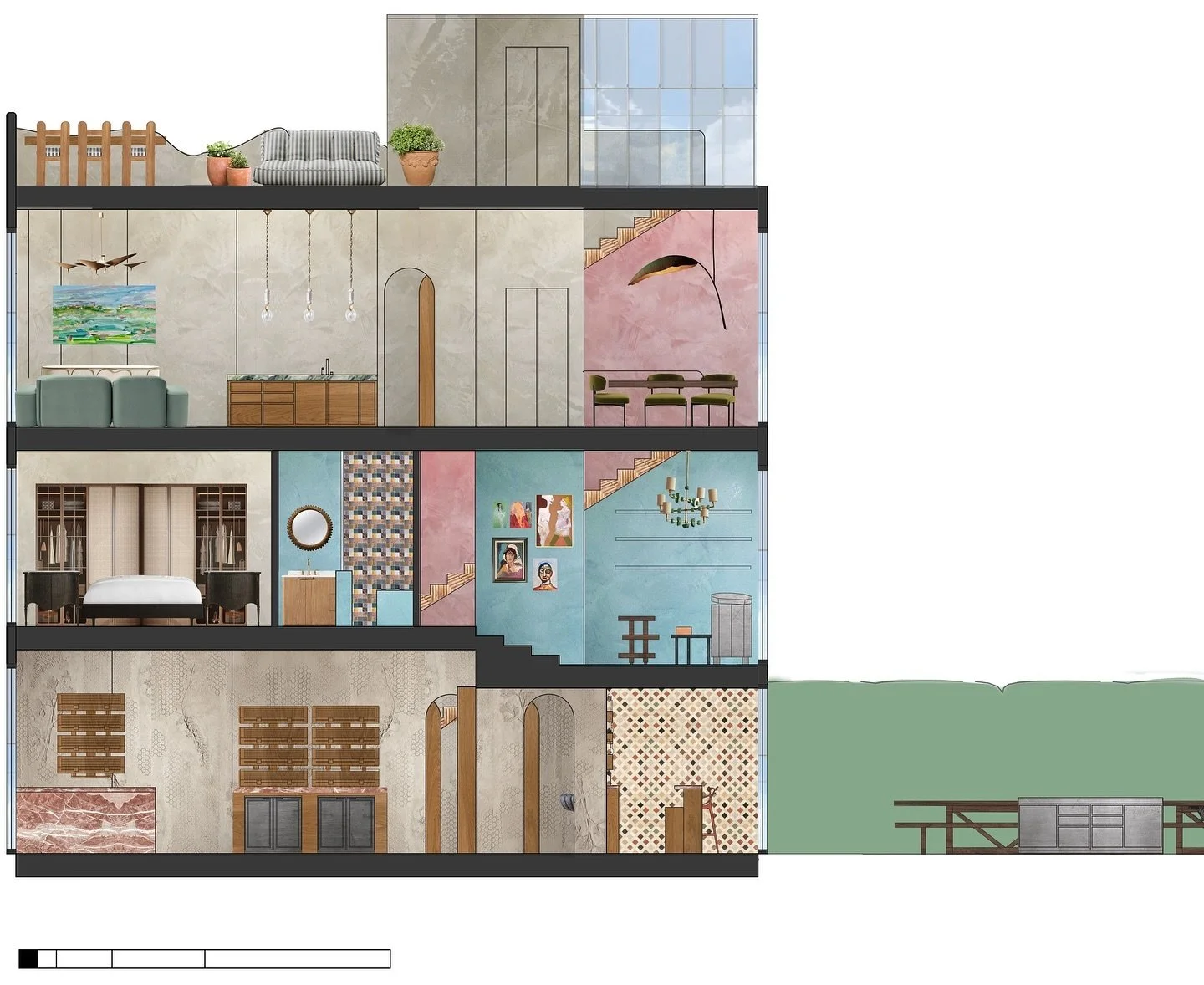 Illustrated Section and FFE Boards for Studio 1. June 2023.

#interiordesign #sectioncut #designinspiration