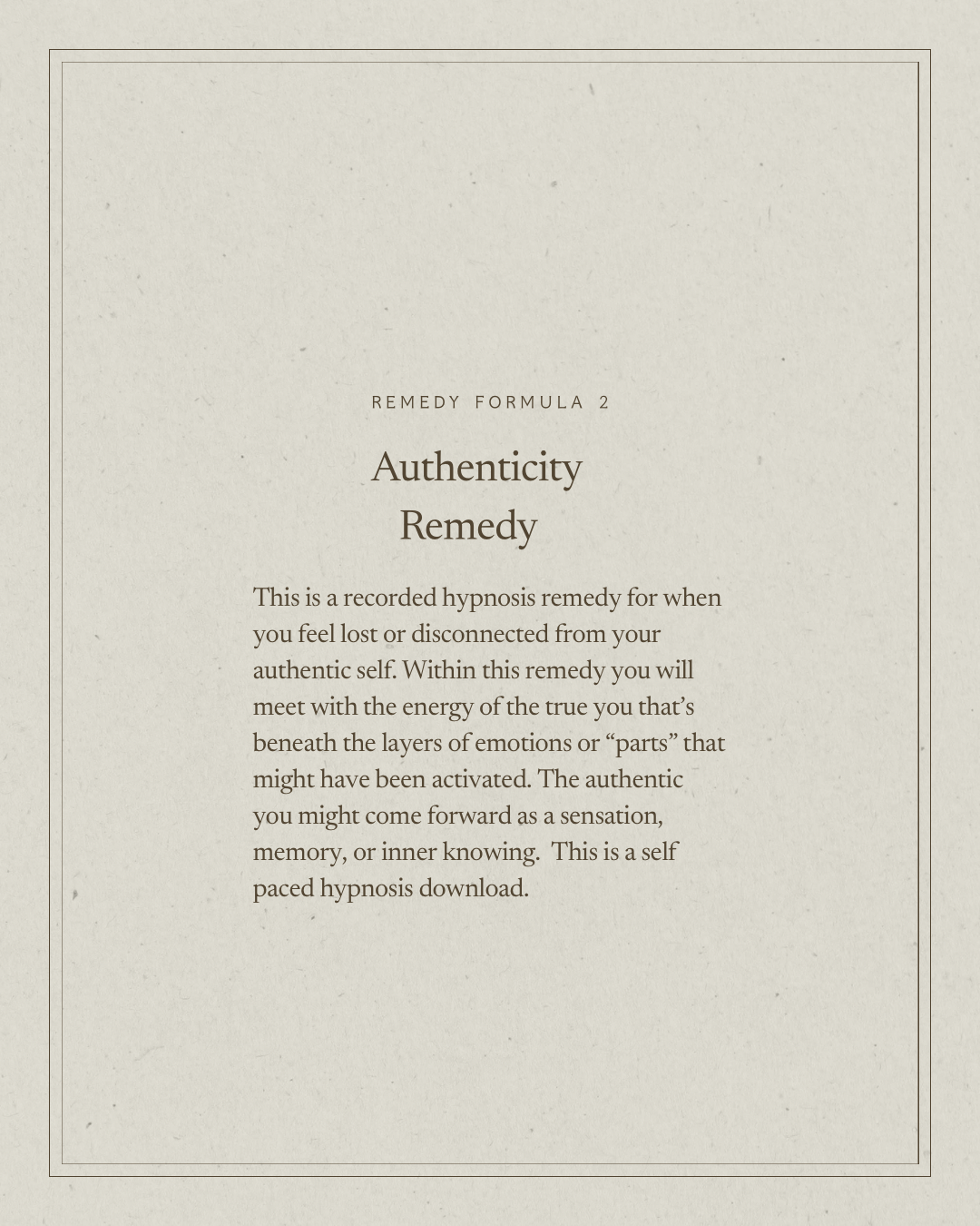 Authenticity Remedy