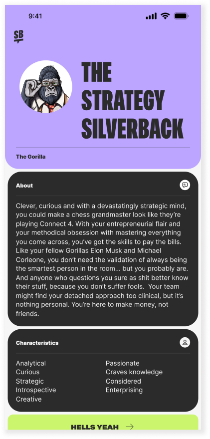 screenshot of Sales Buddi app profile page