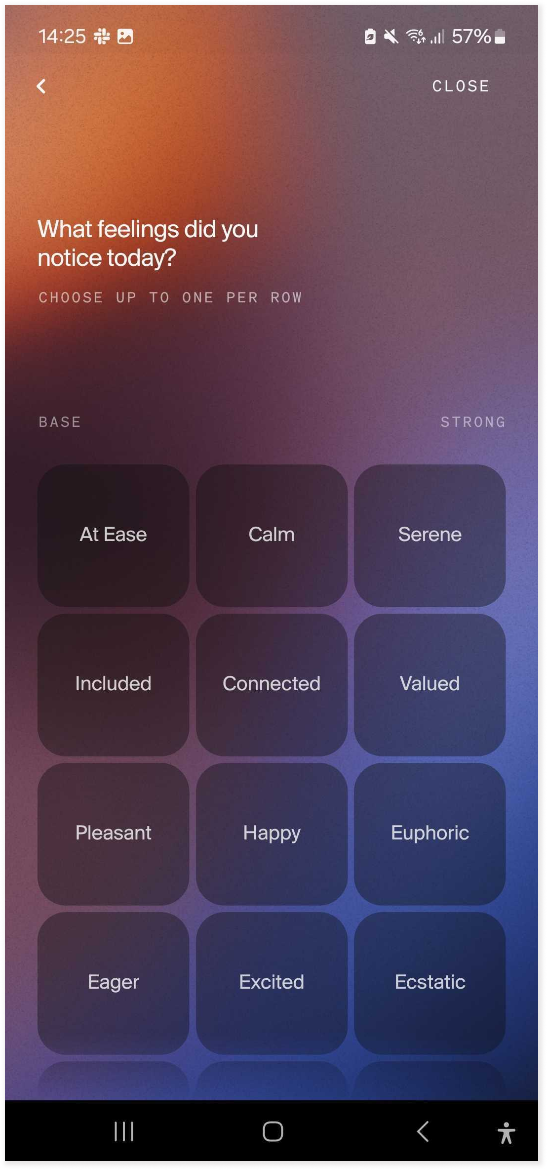 screenshot of Dala app daily reflection