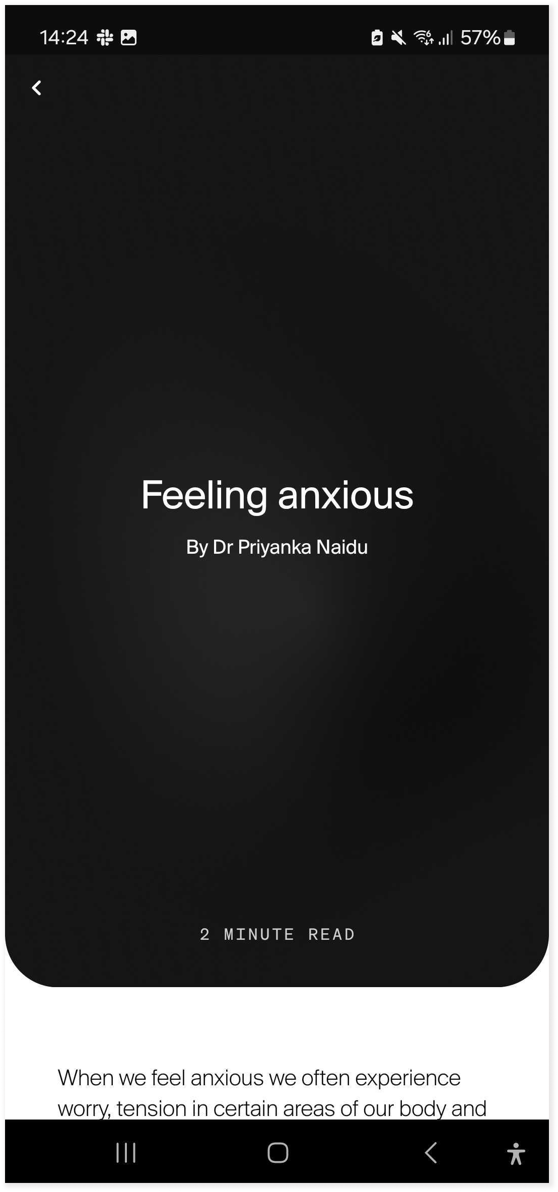 screenshot of Dala app readings