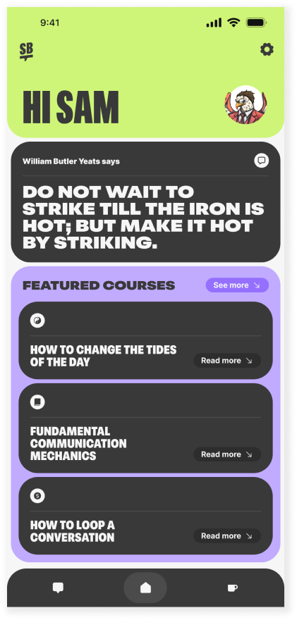 screenshot of Sales Buddi app home page
