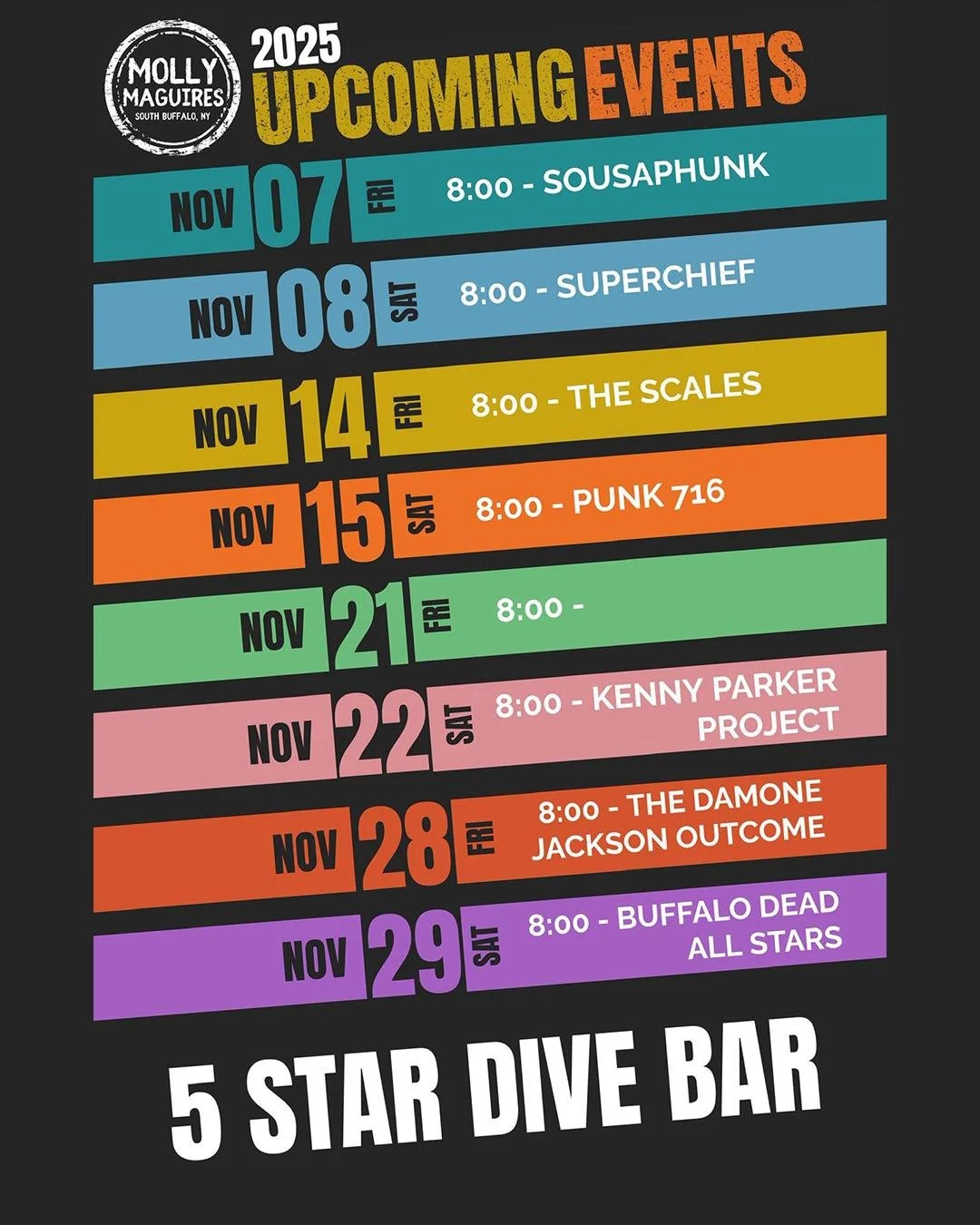 molly maguires in south buffalo is filled w great music 

and we're playing there friday, november 7th

8-11pm, with max davis + josh english

no cover, gonna be some big fun

#buffalo #buffalove #buffalony #buffalomusic