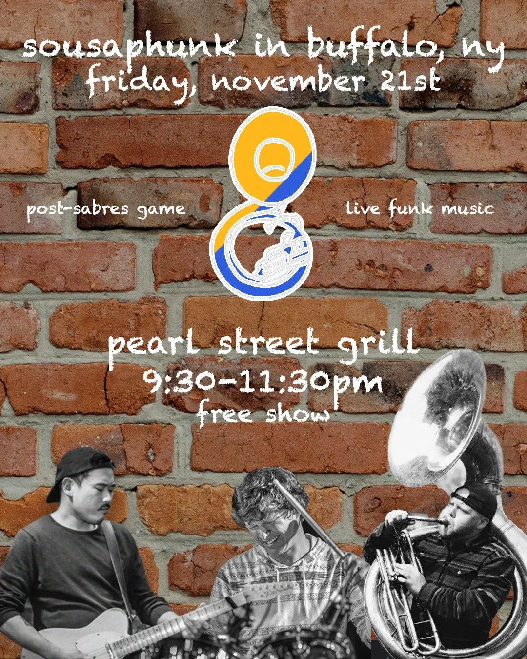 this friday, we're at @pearlstreetgrill 

post-sabres game funk, 9:30-11:30pm

it's free, it's fun, it's funky

#buffalo #buffalony #buffalove