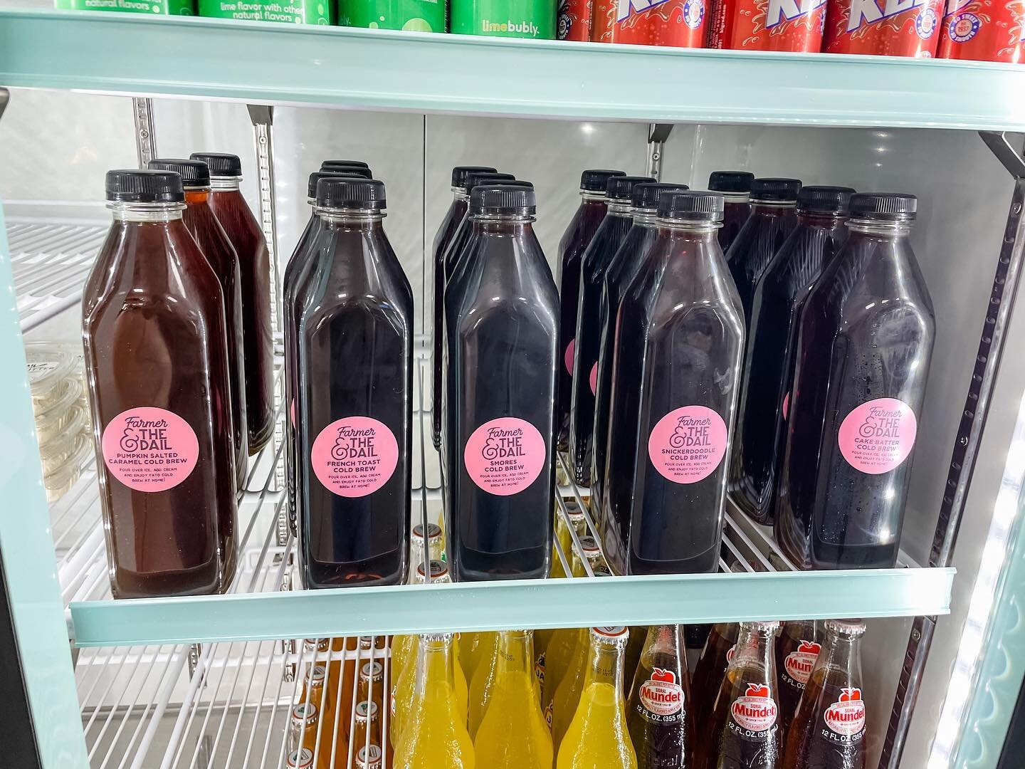 Now stocking our homemade cold brew in the marketplace for you to enjoy at home! Already sweetened - just pour over ice and add a little cream ☕️ French toast, pumpkin salted caramel, s&rsquo;mores, cake batter, and snickerdoodle currently available!