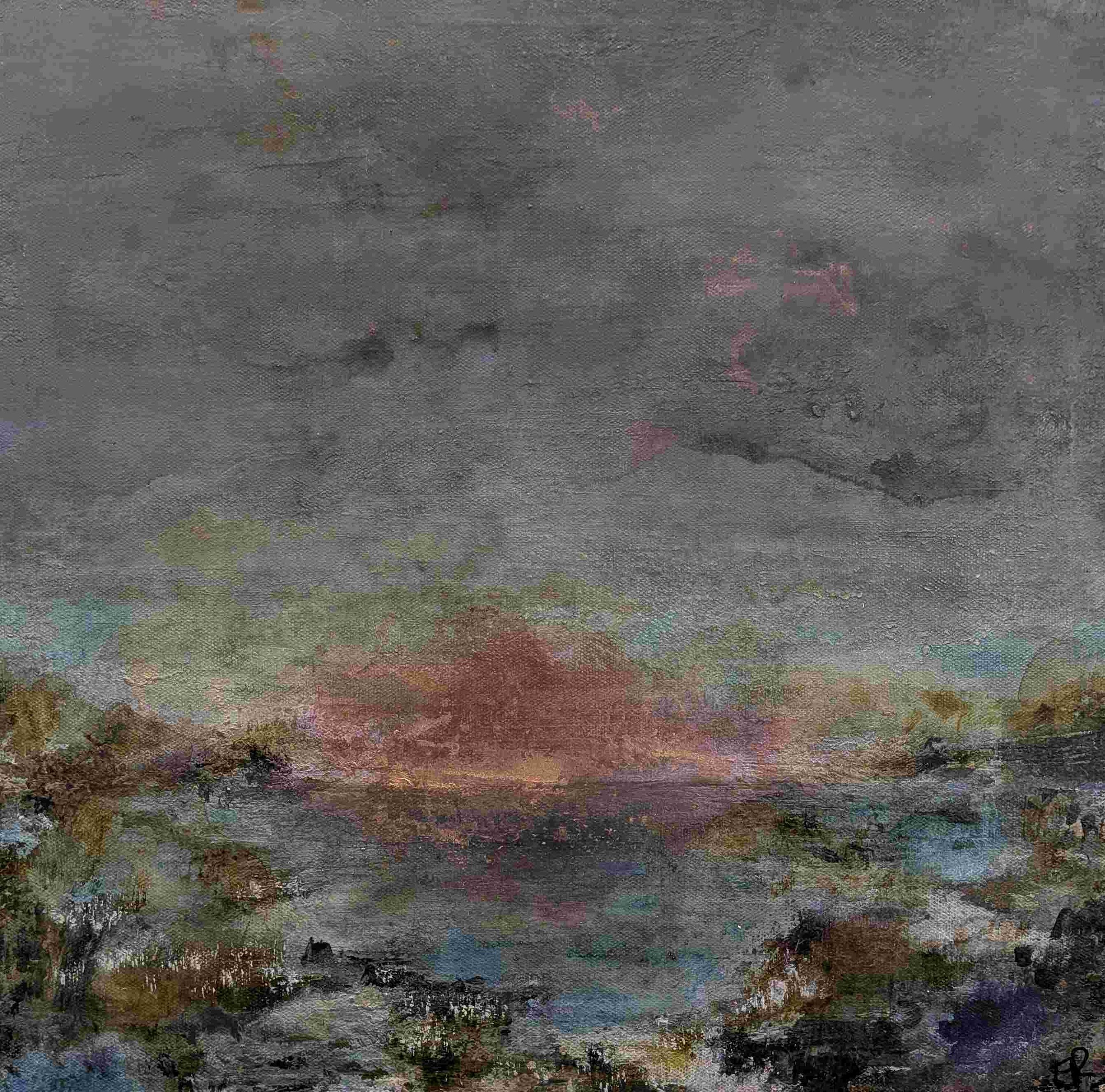 SUNDOWN Eve Rumbaugh 14x14 in. Oil and Cold Wax $$425.jpg
