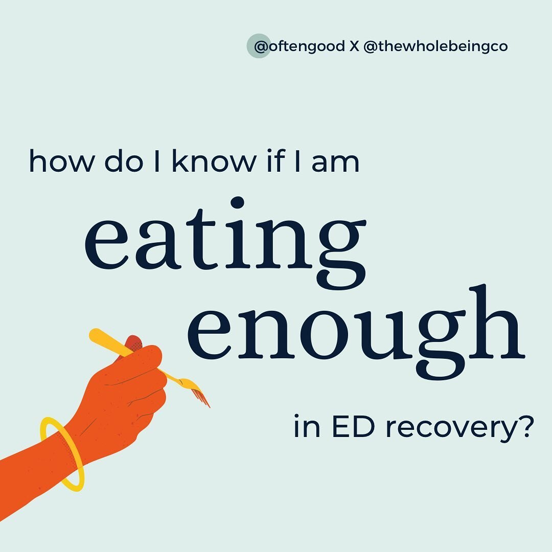 Eating &lsquo;enough&rsquo; when you&rsquo;re in recovery from an eating disorder is so important (obviously 🙄) but can be so hard to do! 

The comparative nature of eating disorders, mixed with appetite changes and &lsquo;what I eat in a day&rsquo;