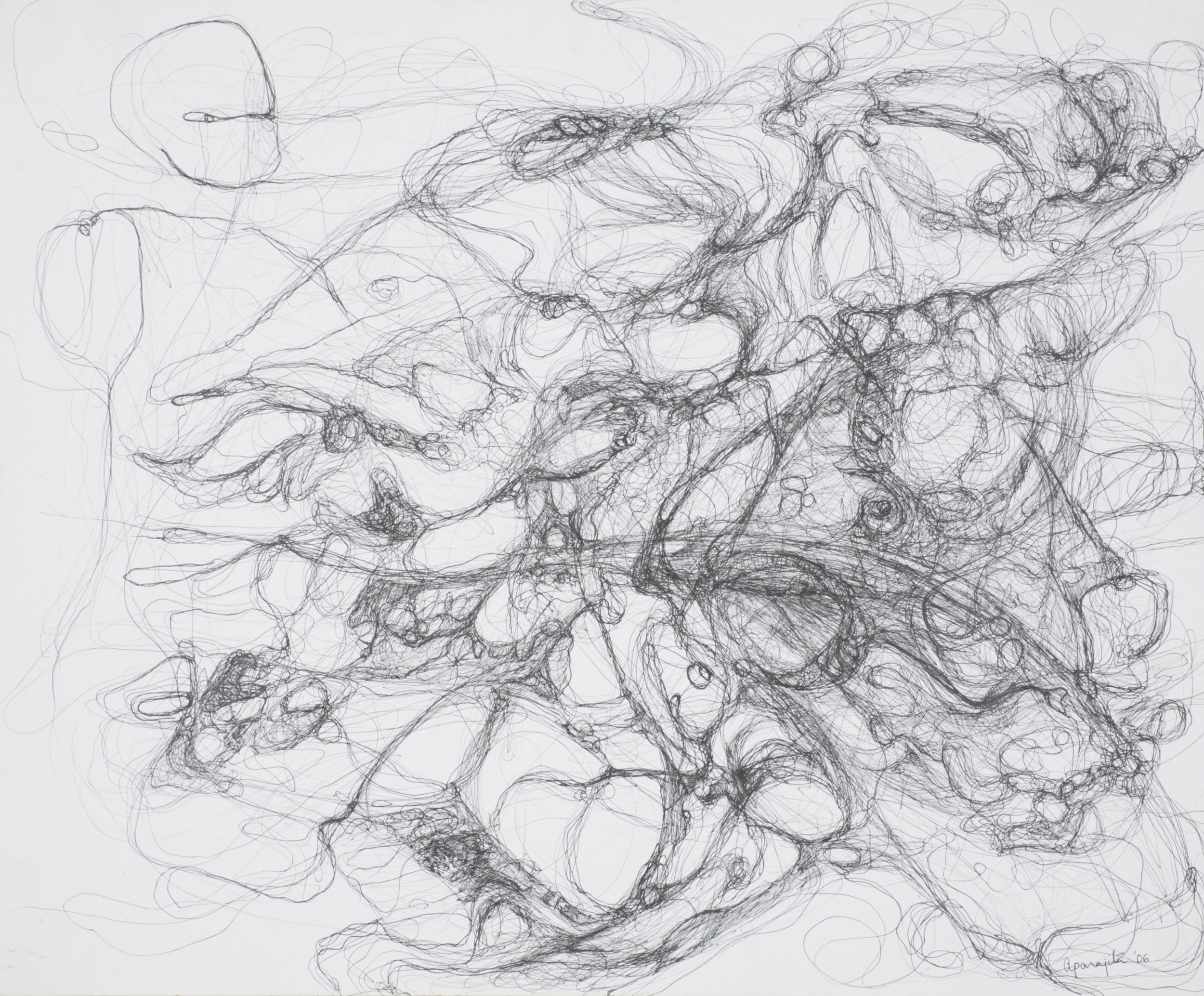 getting a grip, pen & ink, 24 * 18, 2006