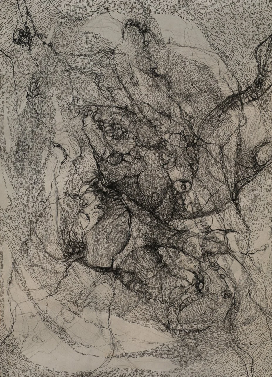 emergence, pen & ink on paper, 22" × 30", 2015