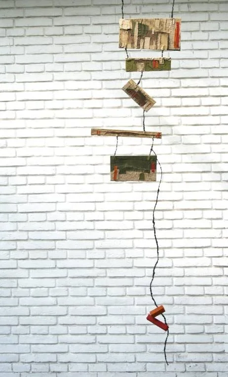 “One Morning, In A Café”
Pen & Ink, Acrylic,paper, fabric & wire,
16” x 96”, 2011