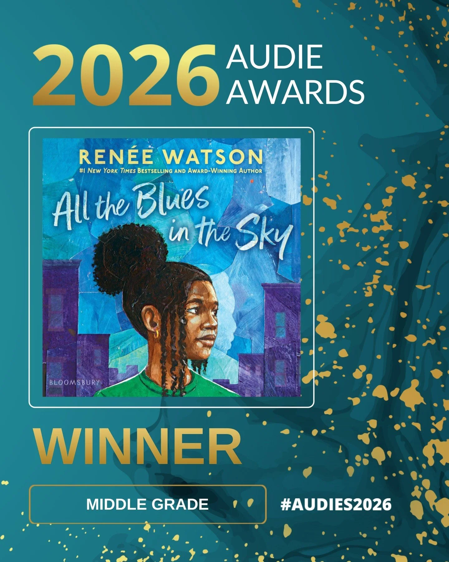 Grief doesn't follow rules&mdash;and this story doesn't pretend it does. The Audie for Middle Grade goes to a listen that honors every feeling, and makes room for hope, too.

📖 All the Blues in the Sky
 ✍️ Ren&eacute;e Watson
 🎙️ Bahni Turpin
 🎧 @