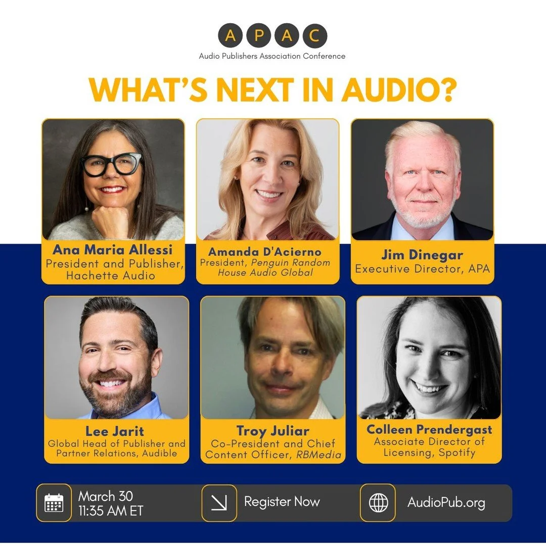 APAC is just days away and the sessions are not to be missed!

From casting and narration to marketing, distribution, and the future of audio, this year&rsquo;s lineup brings together some of the most respected voices in the industry. Whether you're 