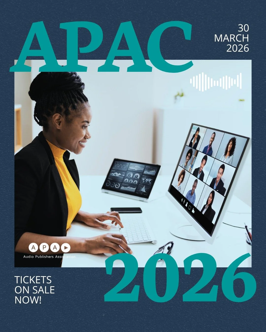 APAC 2026 is right around the corner!

The annual Audio Publishers Association Conference will be held virtually on Monday, March 30, with sessions hosted on Zoom, and registration is now open!

If you work in audiobooks and want a day built around t