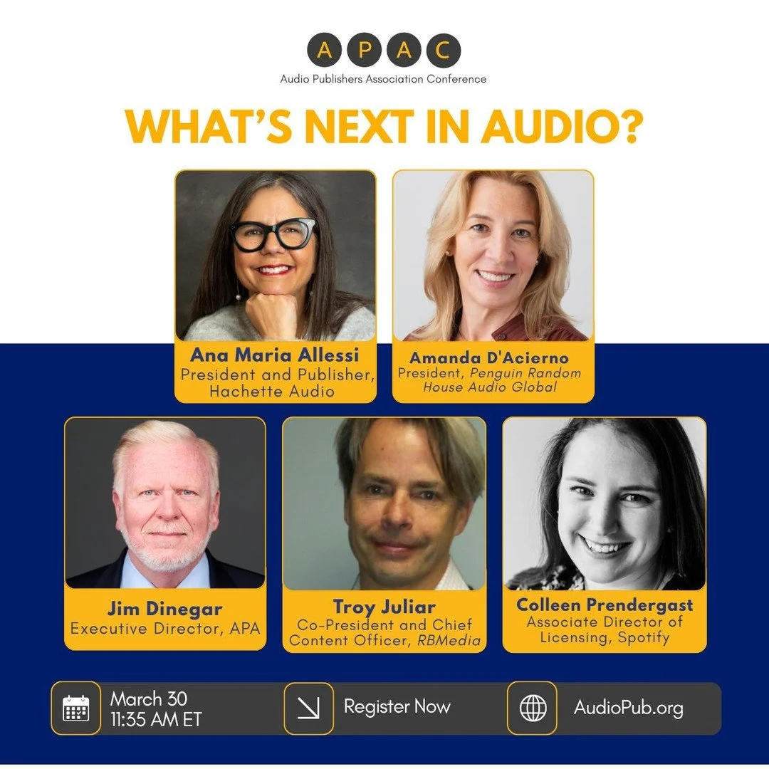 Big ideas. Real conversations. The people shaping audio right now.

APAC 2026 brings together an incredible lineup of industry leaders across sessions like Art of Storytelling, Casting &amp; Auditions, The Business of Audiobooks, and more.

If you&rs