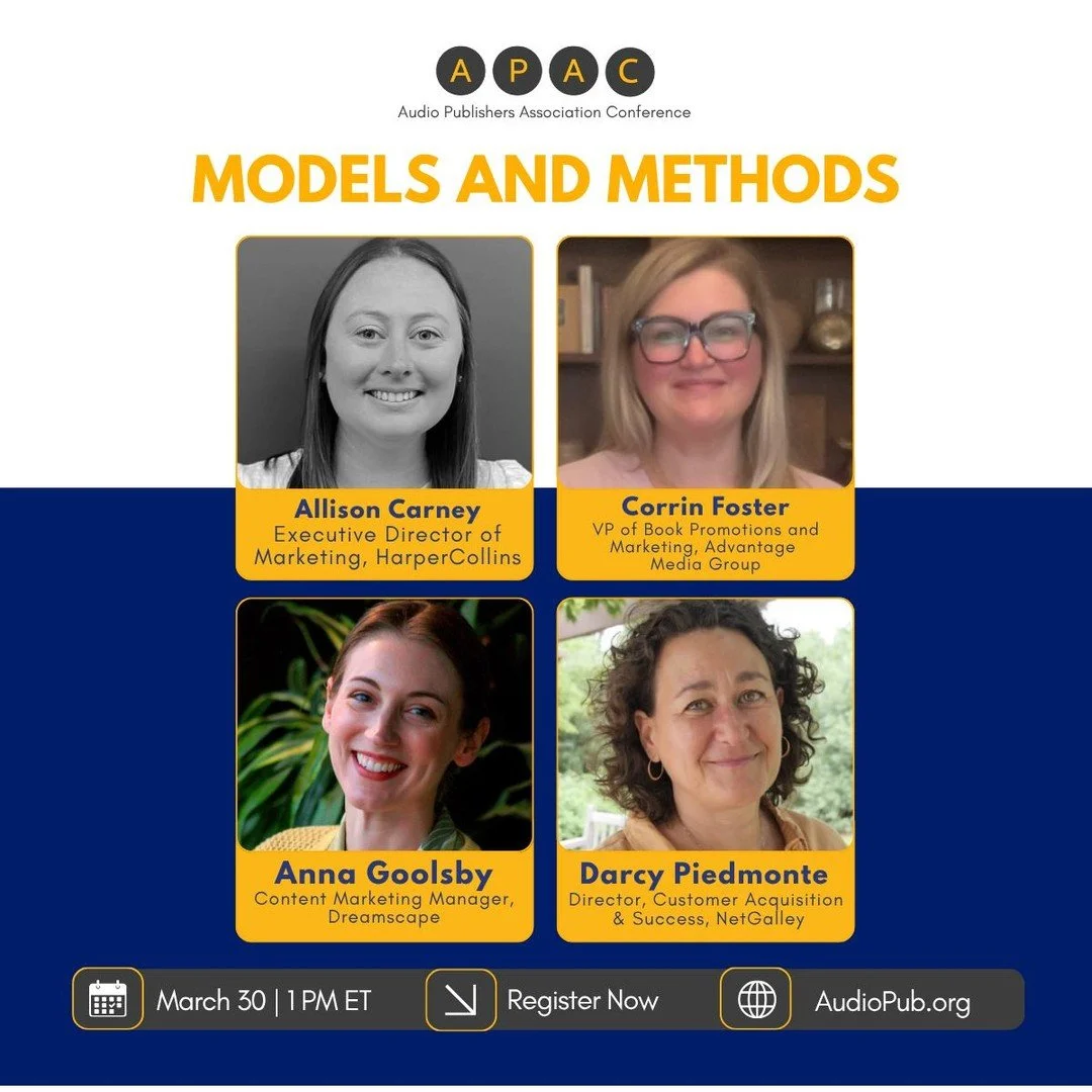 Join the Audio Publishers Association Conference  this Monday March 30! 

Discover insights from industry leaders on marketing strategies and storytelling. Register now at AudioPub.org. 

#APAC2026 #AudiobookIndustry