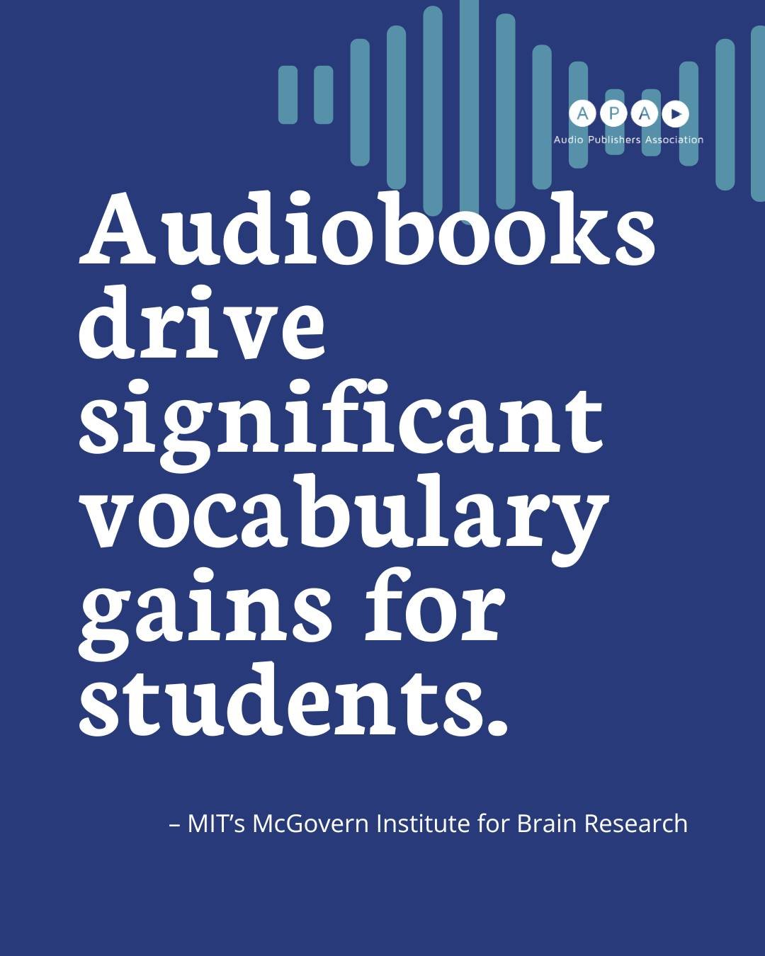 Good news for audiobook fans and educators alike: a new MIT study found that students in an audiobook-based intervention gained vocabulary, and that students who struggled with reading made significant gains when audiobooks were paired with one-on-on