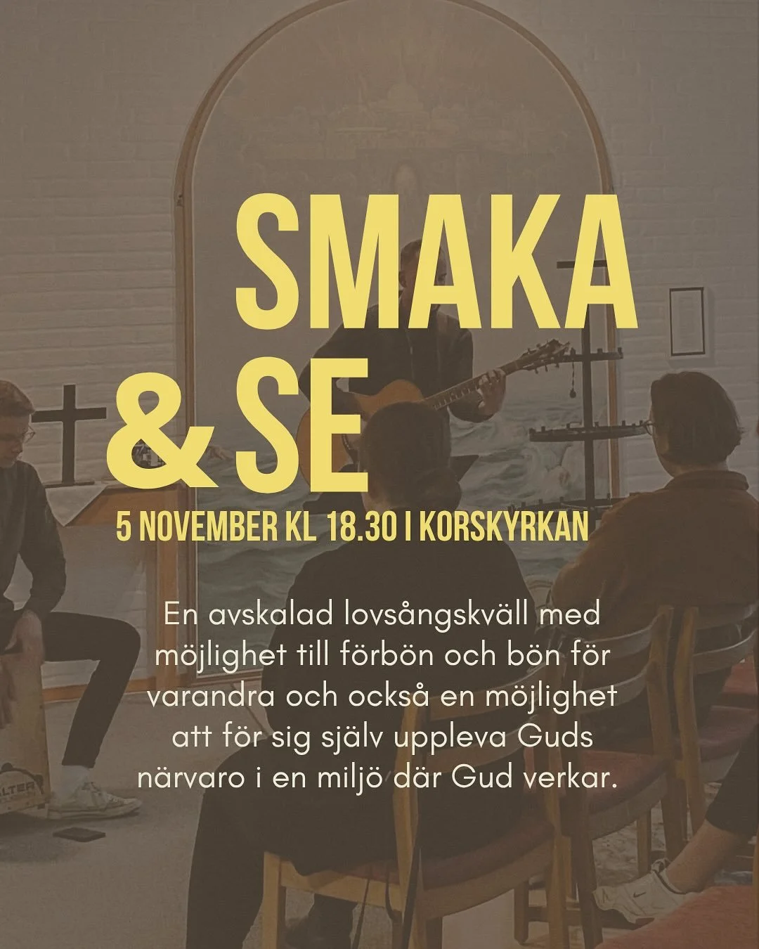 V&auml;lkommen till korskyrkan p&aring; onsdag f&ouml;r d&aring; &auml;r det Smaka &amp; Se! Du som &auml;r ung vuxen f&aring;r g&auml;rna haka p&aring; Eftersmak efter samlingen f&ouml;r fika och gemenskap☕️💬