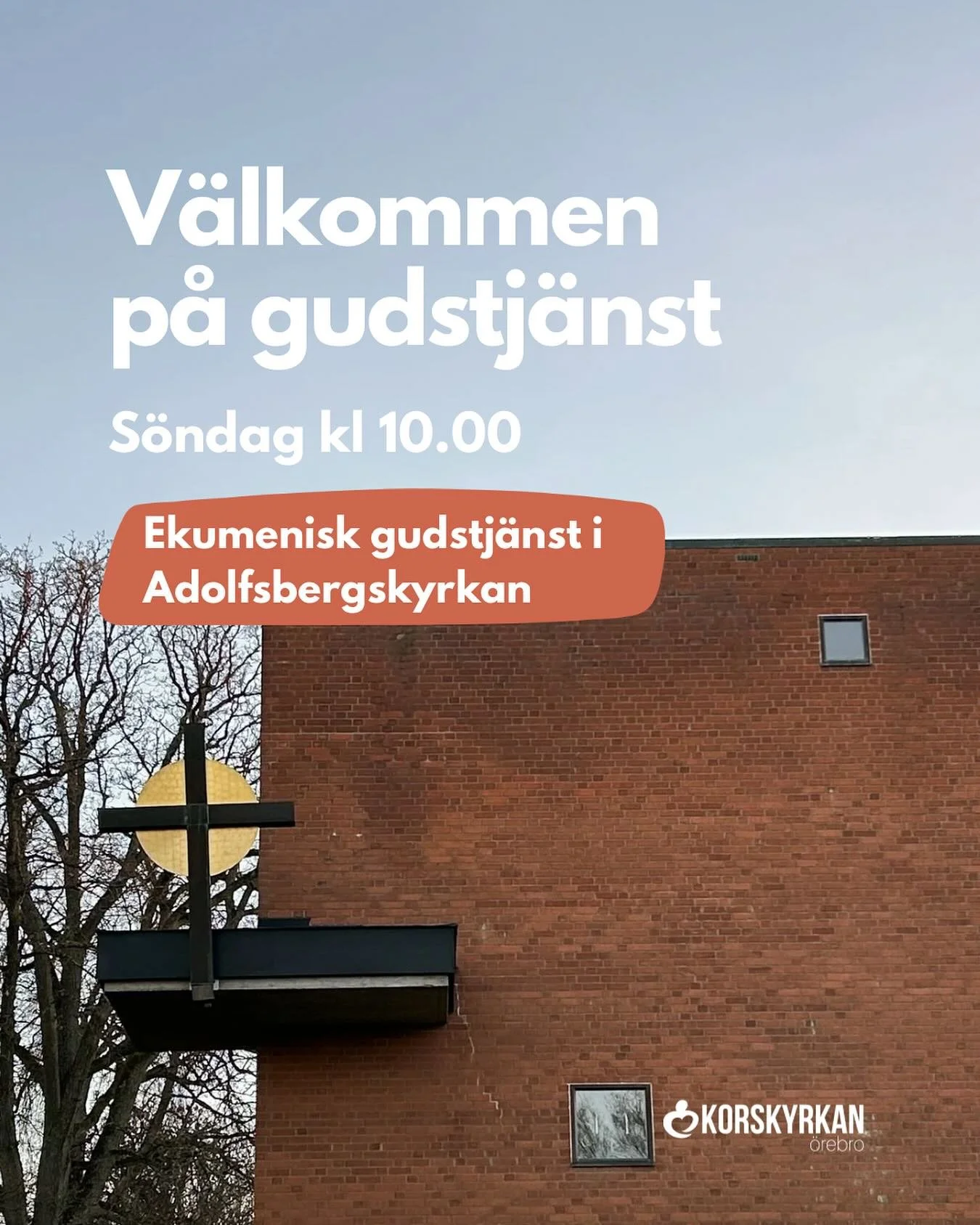 P&aring; s&ouml;ndags ses vi f&ouml;r ekumenisk gudstj&auml;nst i Adolfsbergskyrkan kl 10.00, OBS tid och plats! 
S&ouml;ndagsklubben ses n&auml;sta vecka igen!🙌🏻