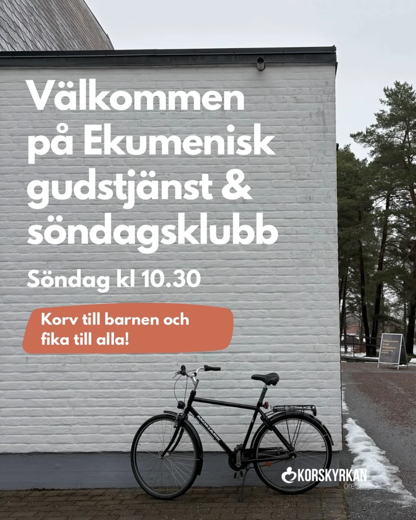 P&aring; s&ouml;ndag firar vi gudstj&auml;nst tillsammans med Adolfsbergskyrkan i korskyrkan. Varmt v&auml;lkommen kl 10.30, efter&aring;t finns det fika till alla och korv till barnen🌭

Vill du be inf&ouml;r gudstj&auml;nsten? Kom kl 10.00 s&aring;