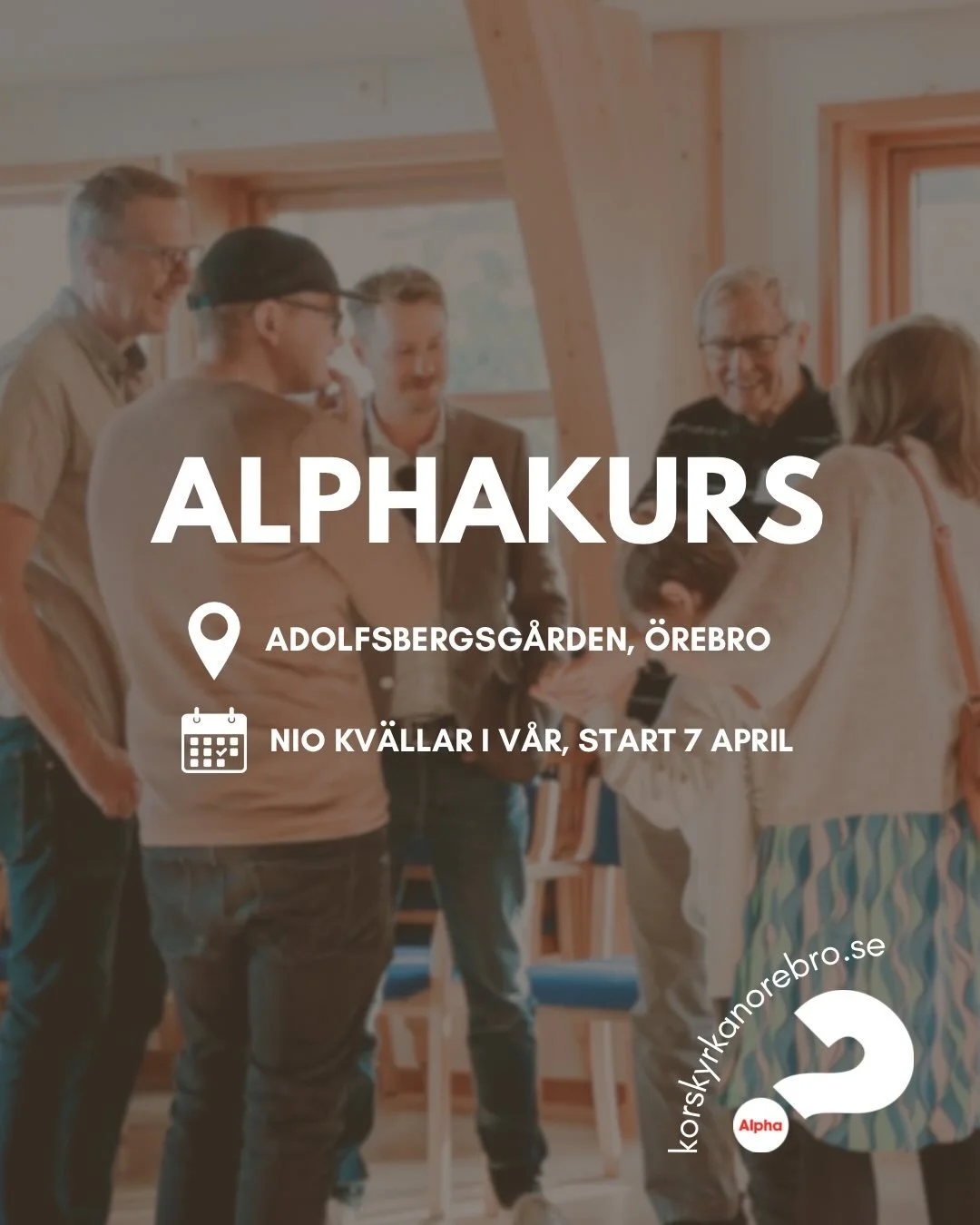 V&auml;lkommen till ett vardagsrum f&ouml;r livets stora fr&aring;gor

ALPHAKURS - en kurs f&ouml;r dig som &auml;r nyfiken p&aring; vad den kristna tron handlar om

📍Adolfsbergsg&aring;rden, &Ouml;rebro 
🗓️ Nio kv&auml;llar i v&aring;r, start 7 ap