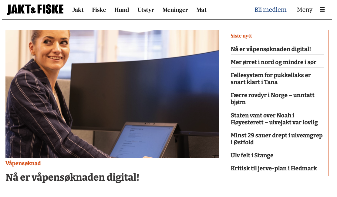 Nyheter: Våpensøknader er nå digitale i Norge!