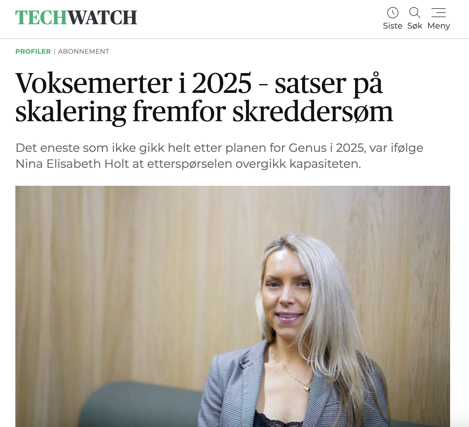 Nyheter: Genus I TechWatch